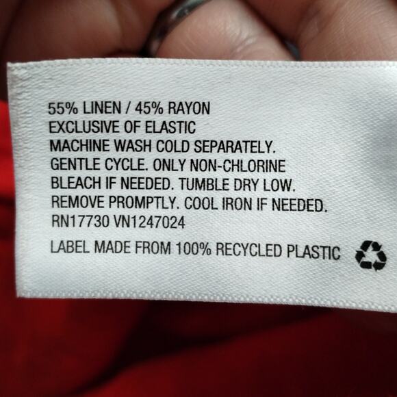 Tabitha Brown for Target Size Small Pink Red Color Block Linen Blend Tank Dress - Picture 6 of 6